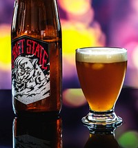 Bottle of craft beer macro photography