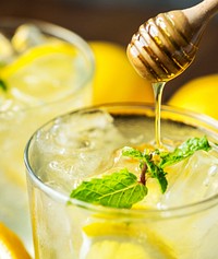 Honey lemon soda beverage photography