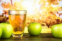 Fresh organic green apple juice