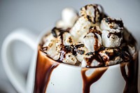 Hot chocolate drink with marshmallows