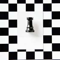 Rook chess piece on a pattern