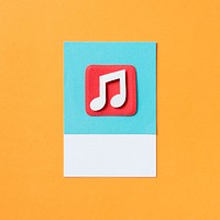 Audio musical note icon illustration
