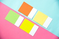 Blank pieces of colorful cards