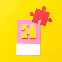 Paper craft art of jigsaw puzzle piece