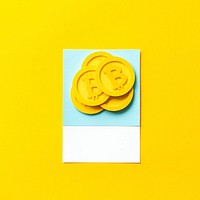 Paper craft art of bitcoins