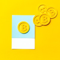 Paper craft art of bitcoins