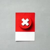 Paper craft art of a red X