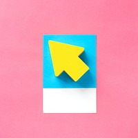 Paper craft art of a yellow arrow