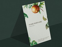 Vintage fruit business card template mockup