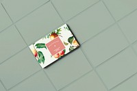 Vintage fruits business card template mockup