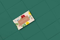 Floral business card template mockup