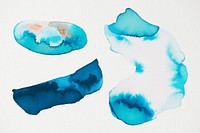 Shades of blue watercolor hand painted illustration