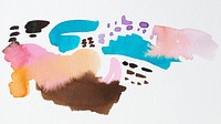 Mixed watercolor brush paint illustration