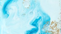 Abstract blue watercolor with gold glitter background