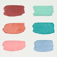 Colorful watercolor brush strokes illustration