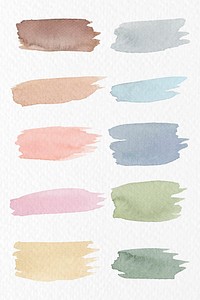 Colorful watercolor brush strokes vector