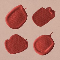 Metallic red brush stroke collection illustration