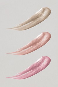 Metallic pink gold brush strokes collection illustration