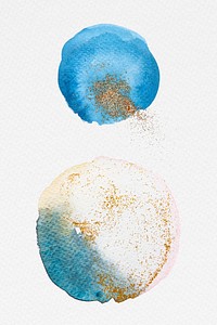 Round faded watercolor paint illustration