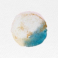 Round faded blue watercolor with glitter vector