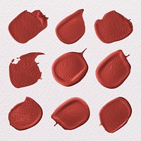 Metallic red brush stroke collection illustration