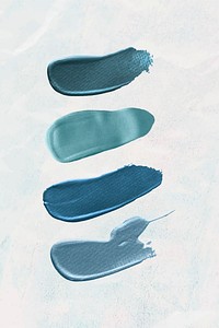 Metallic blue brush strokes collection vector