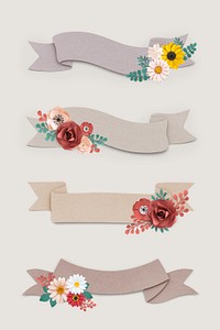 Floral banner design vector set