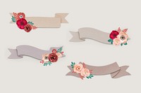 Floral banner design vector set