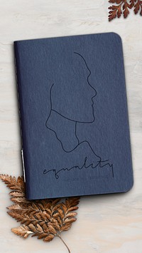 Blank blue equality notebook mockup