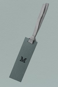 Gray M design label mockup