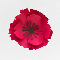 Red poppy flower paper craft
