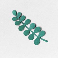Green paper craft eucalyptus leaf isolated