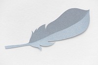 Gray vintage paper craft feather