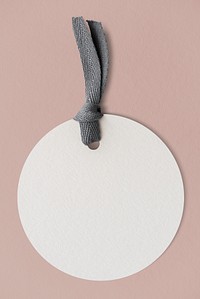 Blank round fashion label mockup