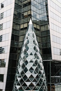 Christmas tree construction outside a building