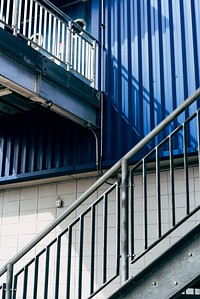 Staircase on a blue building