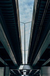 Shot from under a bridge