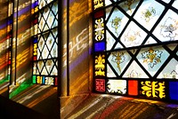 Sunbeams passing through church windows