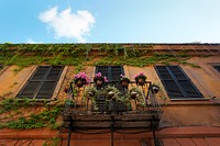 Flowers on a balcony in Florence, Italy