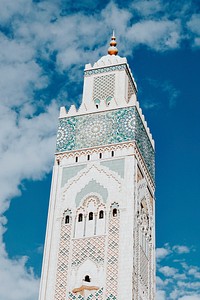 Mosque with minaret in Casablanca, Morocco