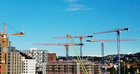 Cranes in a construction site