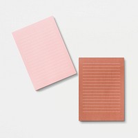 Blank pink and orange lined notepaper templates