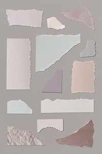 Blank torn paper templates set