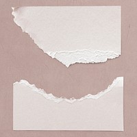Blank torn gray paper templates set
