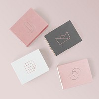 Feminine cute paper box mockup