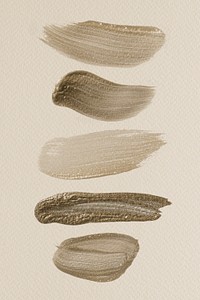 White gold metallic brush stroke set