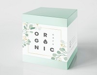 Organic cafe mint green packaging box mockup