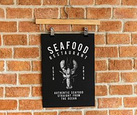 Seafood restaurant menu poster mockup