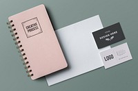 Documents, name cards and notebook mockups