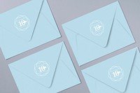 Closed envelope mockups with invitation cards